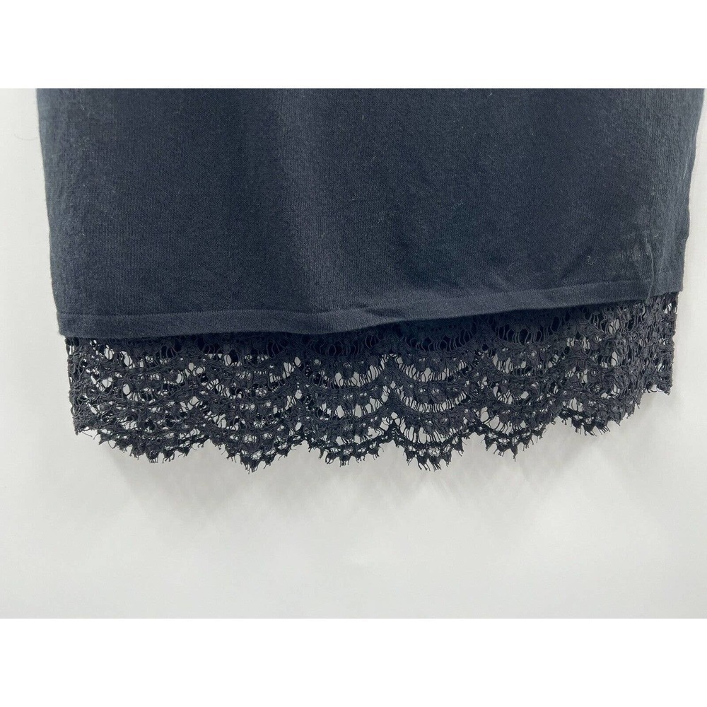 Escada Women’s Sleeveless Lace Sweater Black Wool Silk Cotton Blend Size Medium - Picture 4 of 10